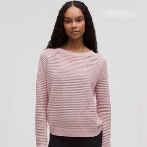 Lululemon Pink Haze Open-Knit Women's Sweater